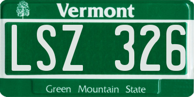 VT license plate LSZ326