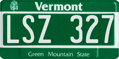 VT license plate LSZ327