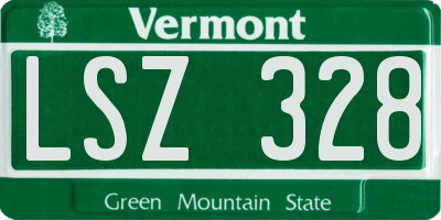 VT license plate LSZ328
