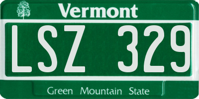 VT license plate LSZ329