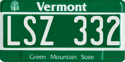 VT license plate LSZ332
