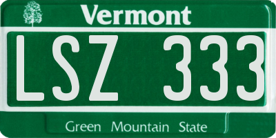 VT license plate LSZ333