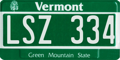 VT license plate LSZ334