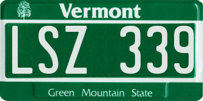 VT license plate LSZ339