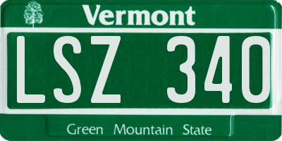 VT license plate LSZ340