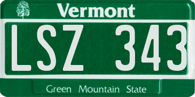 VT license plate LSZ343