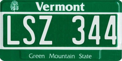 VT license plate LSZ344