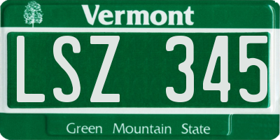 VT license plate LSZ345