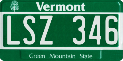 VT license plate LSZ346