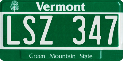 VT license plate LSZ347