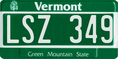 VT license plate LSZ349