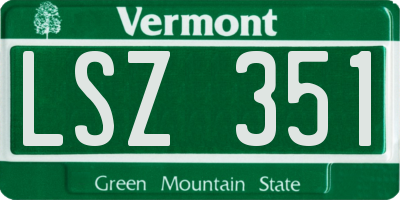VT license plate LSZ351