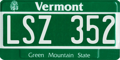 VT license plate LSZ352
