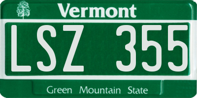 VT license plate LSZ355