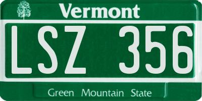 VT license plate LSZ356