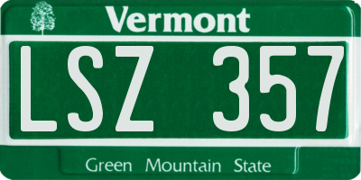 VT license plate LSZ357