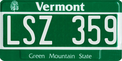 VT license plate LSZ359