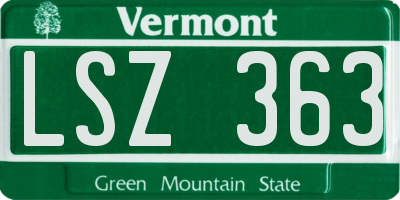 VT license plate LSZ363