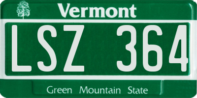 VT license plate LSZ364
