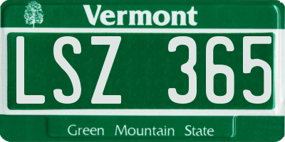 VT license plate LSZ365