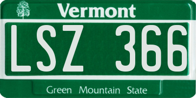 VT license plate LSZ366