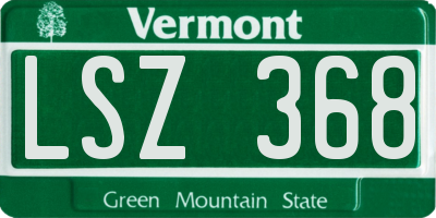 VT license plate LSZ368