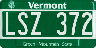 VT license plate LSZ372
