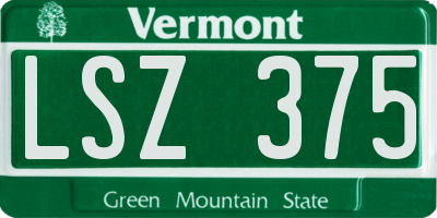 VT license plate LSZ375