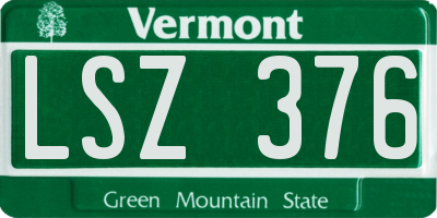 VT license plate LSZ376