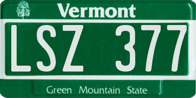 VT license plate LSZ377