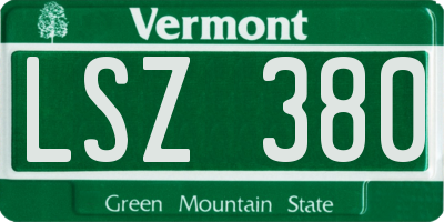 VT license plate LSZ380