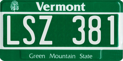 VT license plate LSZ381