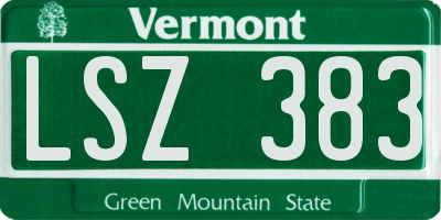 VT license plate LSZ383