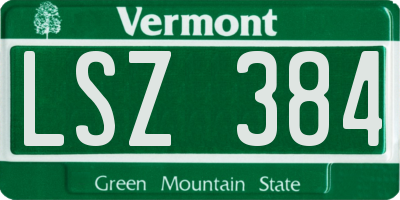 VT license plate LSZ384
