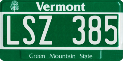 VT license plate LSZ385