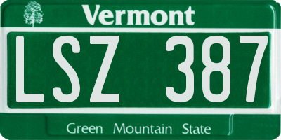 VT license plate LSZ387
