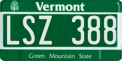VT license plate LSZ388