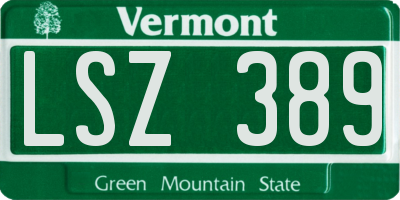 VT license plate LSZ389