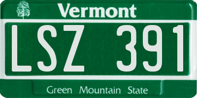 VT license plate LSZ391