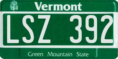 VT license plate LSZ392