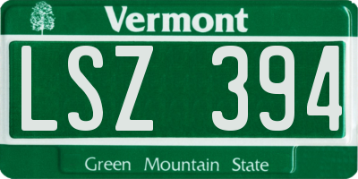 VT license plate LSZ394