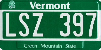 VT license plate LSZ397