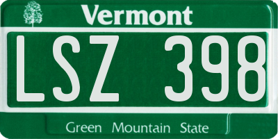 VT license plate LSZ398