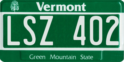 VT license plate LSZ402