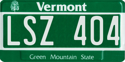 VT license plate LSZ404