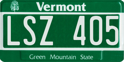 VT license plate LSZ405