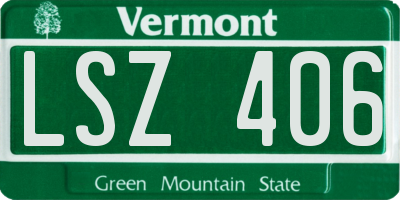 VT license plate LSZ406