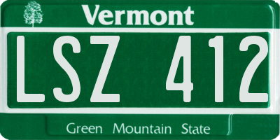 VT license plate LSZ412