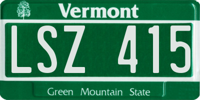 VT license plate LSZ415