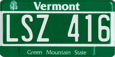 VT license plate LSZ416